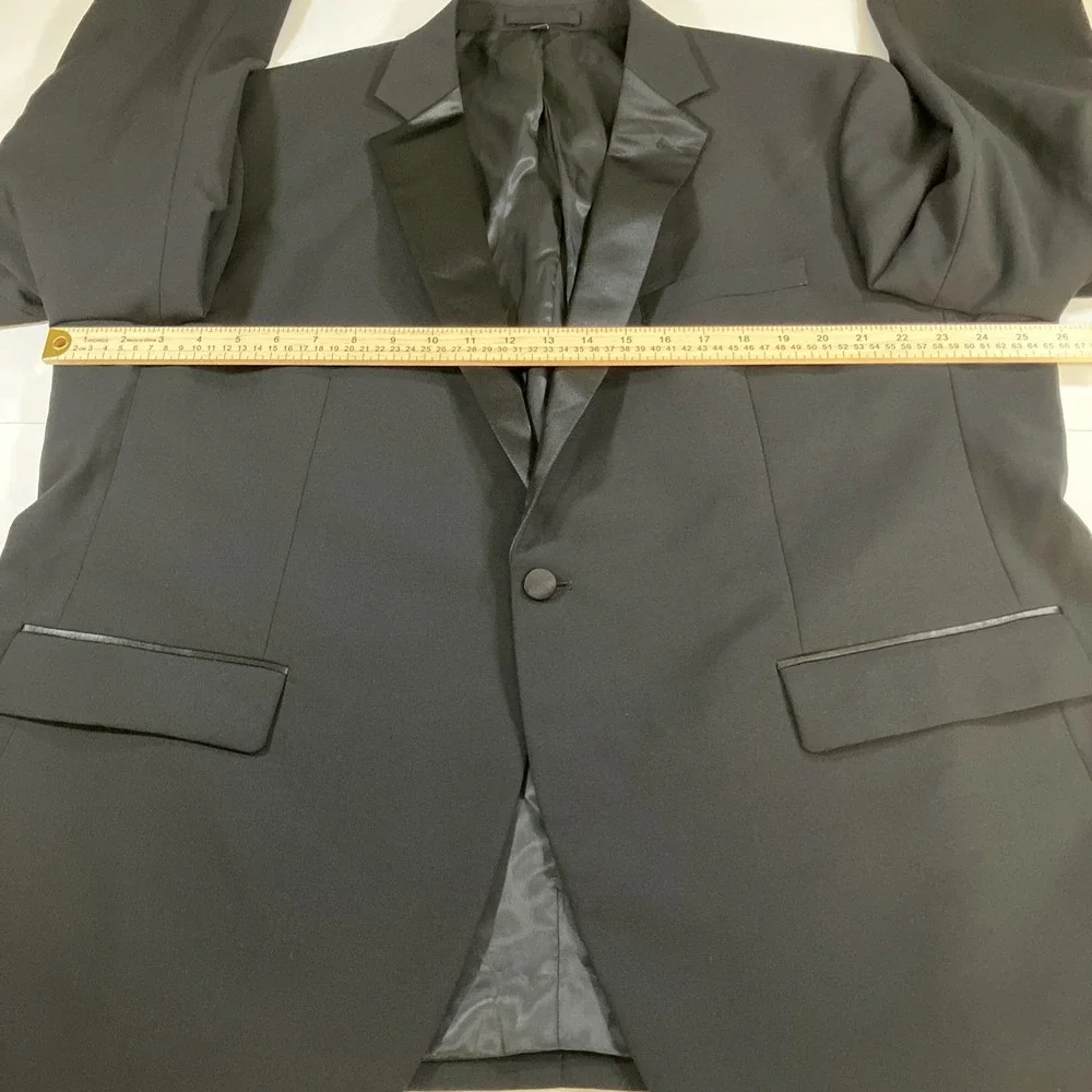 Jos A Bank Tuxedo Jacket Mens 50R Black Wool Tailored Fit Satin Lapel Formal